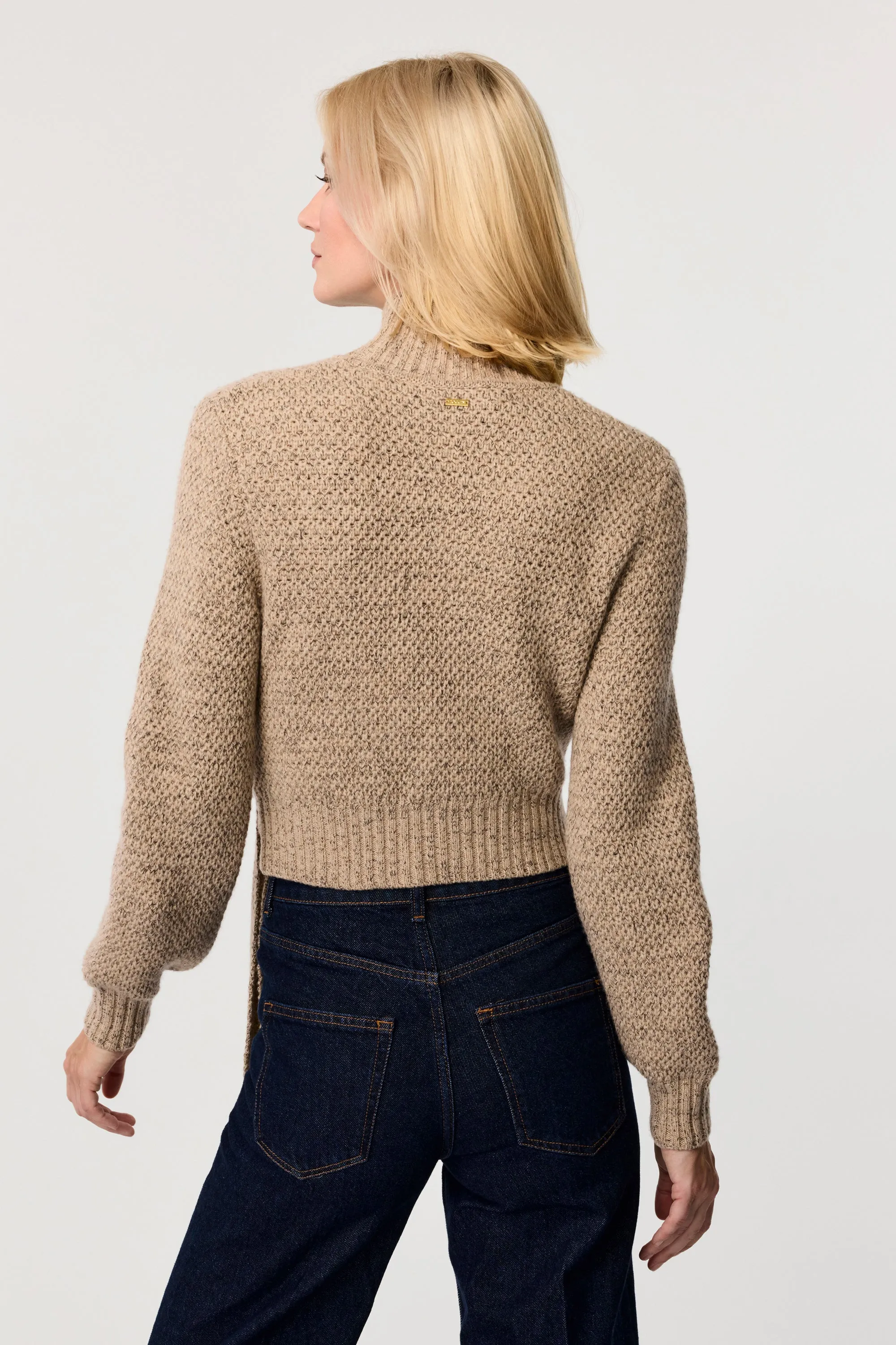 Aspen Long Sleeve Tie Front Pullover Sweater
