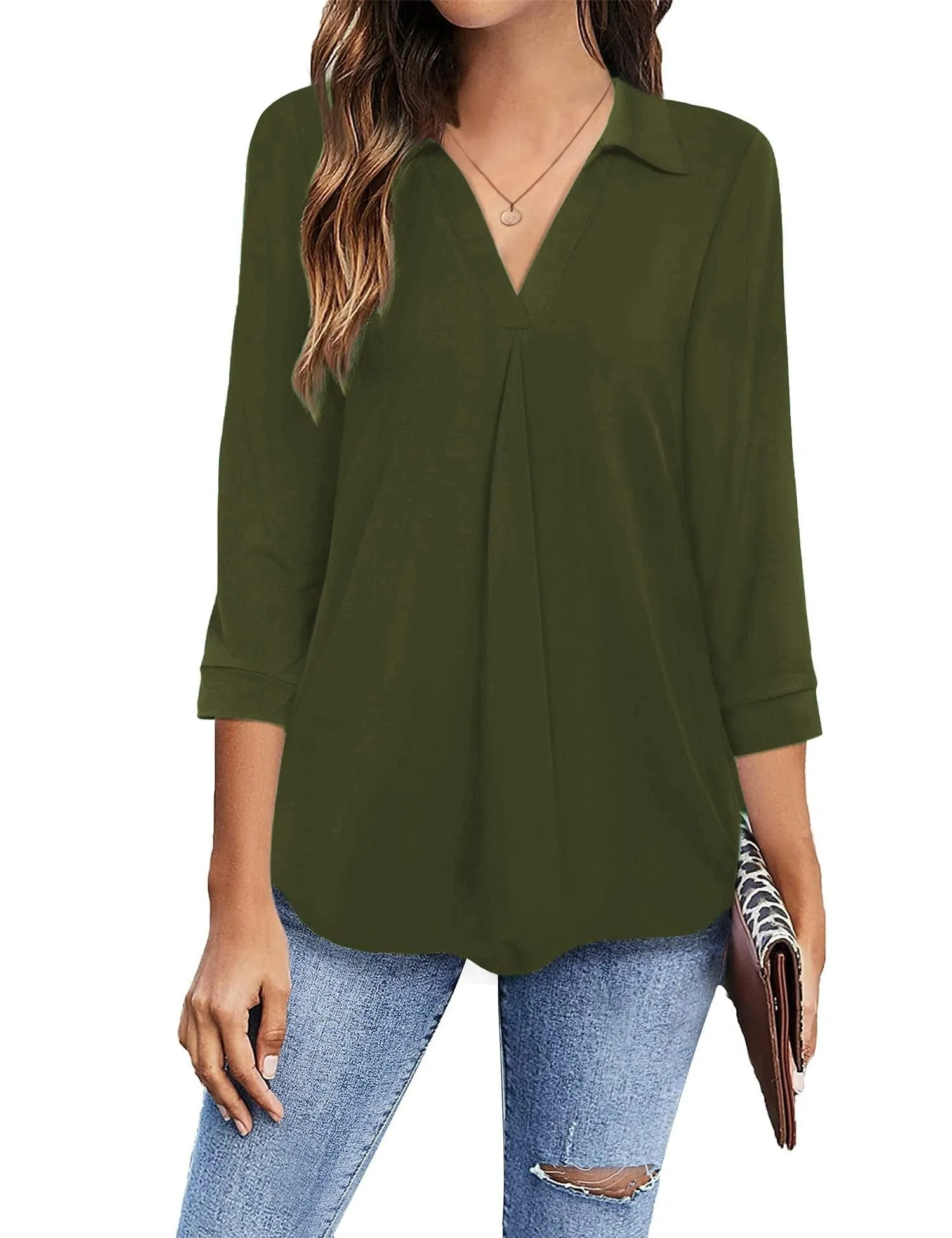 Casual Loose V Neck Shirt Top