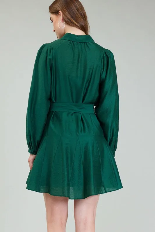 Cheyenne Satin Shirt Dress